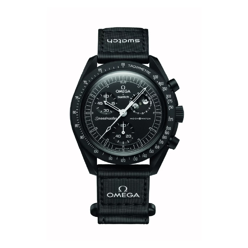 omega swatch mission to the moon snoopy black photo 1